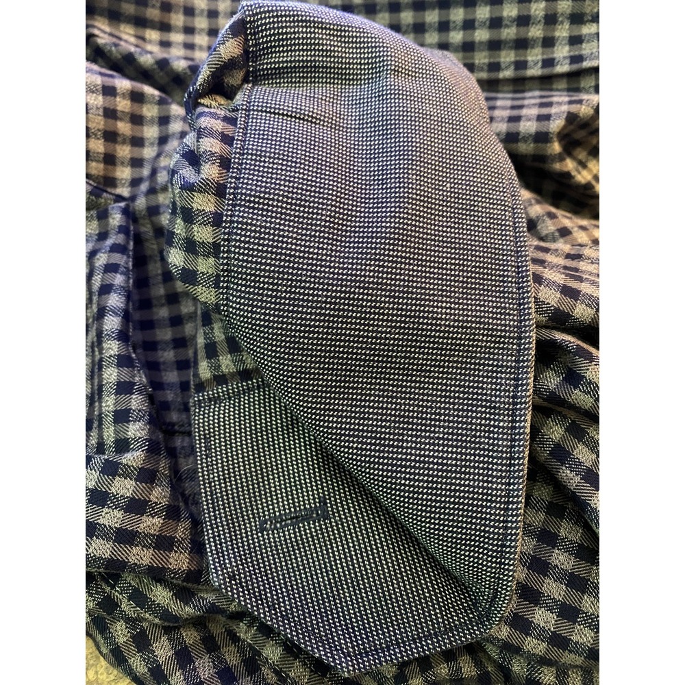Men's Bugatchi Uomo Classic Fit Shirt M Blue Grey Check Button Up Long Sl READ - Picture 7 of 8